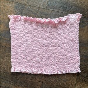 Pink Smocked Tube Top